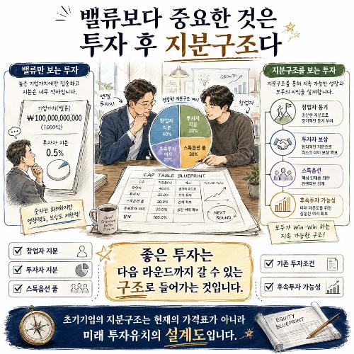 [엔젤투자 인수분해 : 초기투자의 핵심]11편-밸류보다 중요한 것은 투자 후 지분구조다