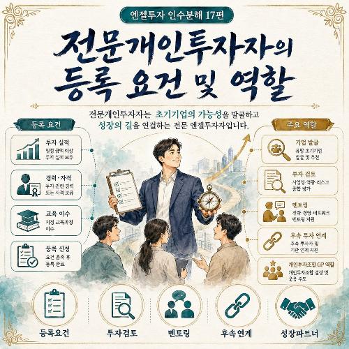 [엔젤투자 인수분해 : 초기투자의 핵심]17편-전문개인투자자의 등록 요건 및 역할